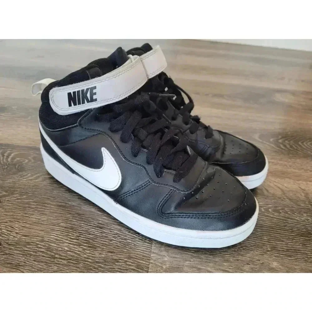 Nike Court Borough Mid 2 Big Kids' Shoe Black US 6.5Y